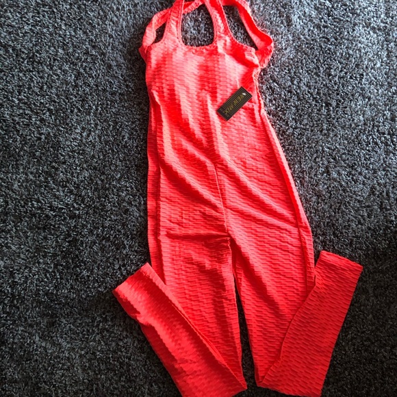 Pink Workout Jumpsuit - Picture 3 of 8